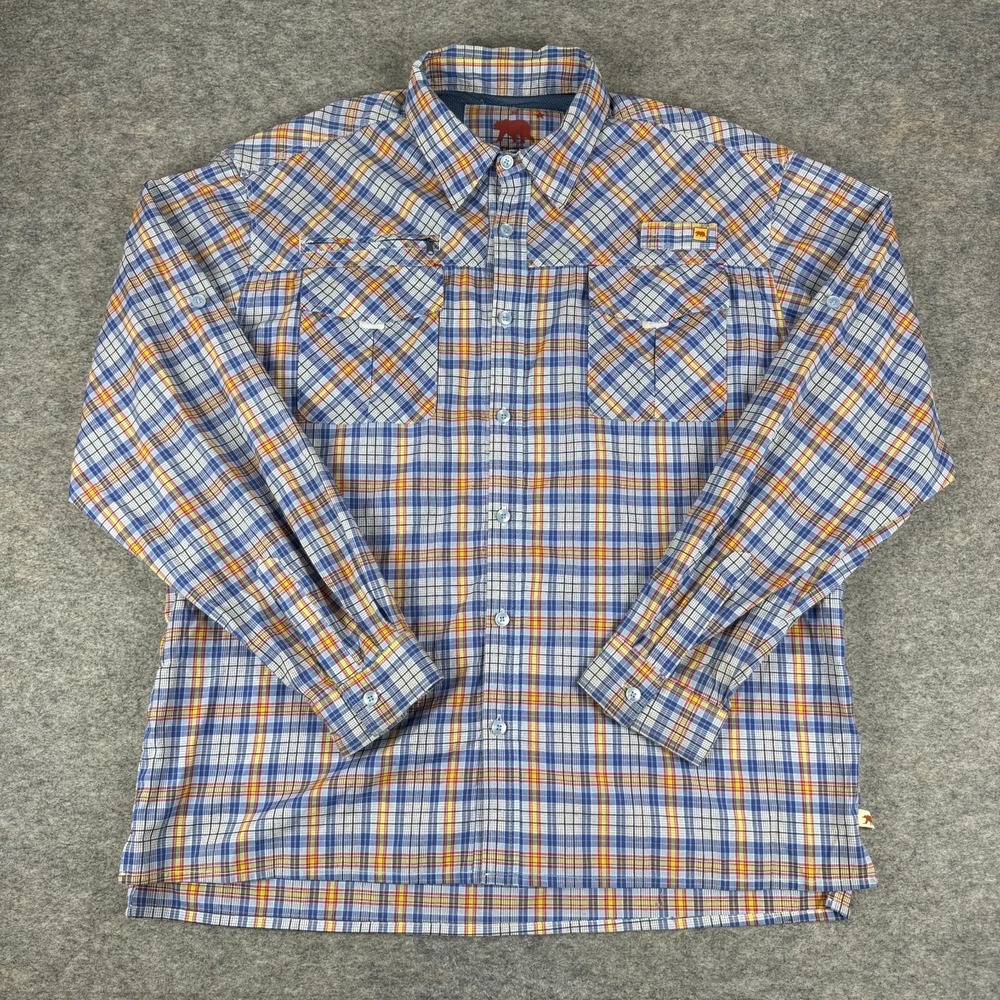 Dakota Grizzly Button Up Shirt Long Sleeve Plaid Pockets Mens XL